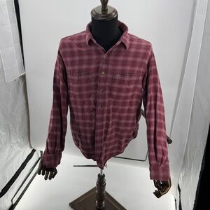L.L. Bean Men's Red Plaid Casual Button Down Shirt